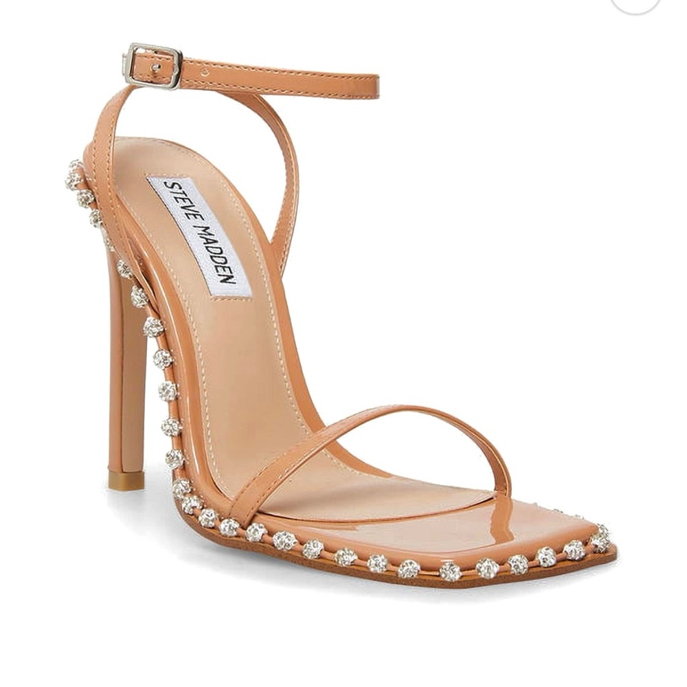 Steve Madden Zelle Camel Multi Rhinestone Embellished Heels Size 9